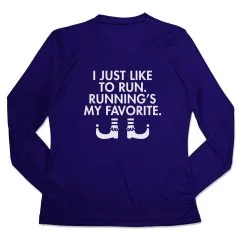 Women's Long Sleeve Tech Tee - Running's My Favorite (Simple) -goneforarun Sales 2023 tr 44789 ROYAL MAIN