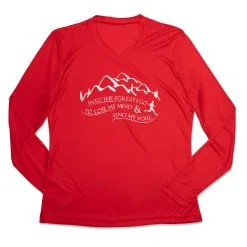 Women's Long Sleeve Tech Tee - Into The Forest I Go -goneforarun Sales 2023 tr 44792 RED MAIN