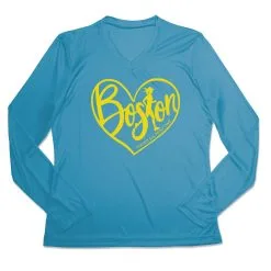 Women's Long Sleeve Tech Tee - Love The Run Boston 26.2 -goneforarun Sales 2023 tr 44795 CAROLINA MAIN