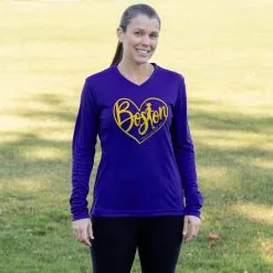 Women's Long Sleeve Tech Tee - Love The Run Boston 26.2 -goneforarun Sales 2023 tr 44795 ROYAL FEMALE