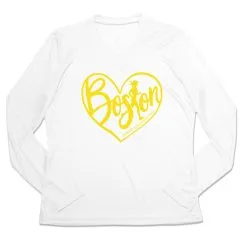 Women's Long Sleeve Tech Tee - Love The Run Boston 26.2 -goneforarun Sales 2023 tr 44795 WHITE MAIN