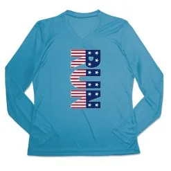 Women's Long Sleeve Tech Tee - Patriotic Run -goneforarun Sales 2023 tr 44796 CAROLINA MAIN
