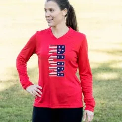 Women's Long Sleeve Tech Tee - Patriotic Run -goneforarun Sales 2023 tr 44796 RED FEMALE