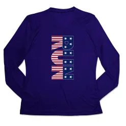 Women's Long Sleeve Tech Tee - Patriotic Run -goneforarun Sales 2023 tr 44796 ROYAL MAIN