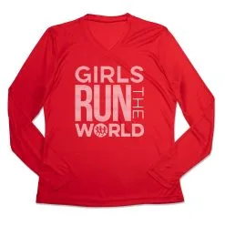 Women's Long Sleeve Tech Tee - Girls Run The World® -goneforarun Sales 2023 tr 44799 RED MAIN
