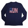 Women's Long Sleeve Tech Tee - Run Girl USA -goneforarun Sales 2023 tr 44806 NAVY MAIN