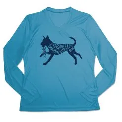 Women's Long Sleeve Tech Tee - I'd Rather Be Running With My Dog