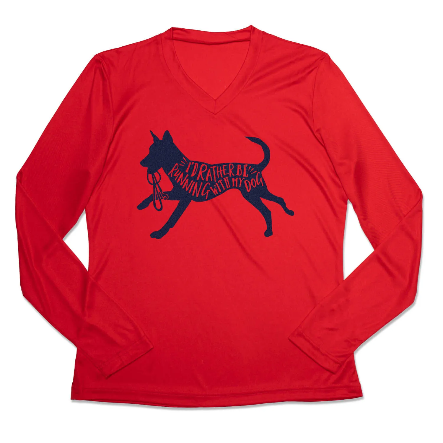 Women's Long Sleeve Tech Tee - I'd Rather Be Running With My Dog 7 Women's Long Sleeve Tech Tee - I'd Rather Be Running With My Dog - Image 5