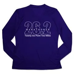 Women's Long Sleeve Tech Tee - Marathoner 26.2 Miles -goneforarun Sales 2023 tr 44813 ROYAL MAIN