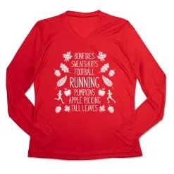 Women's Long Sleeve Tech Tee - Fall Running 15 Women's Long Sleeve Tech Tee - Fall Running -goneforarun Sales 2023 tr 44822 RED MAIN