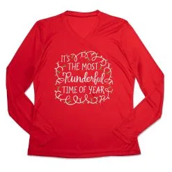 Women's Long Sleeve Tech Tee - Runderful Time Of Year -goneforarun Sales 2023 tr 44831 RED MAIN