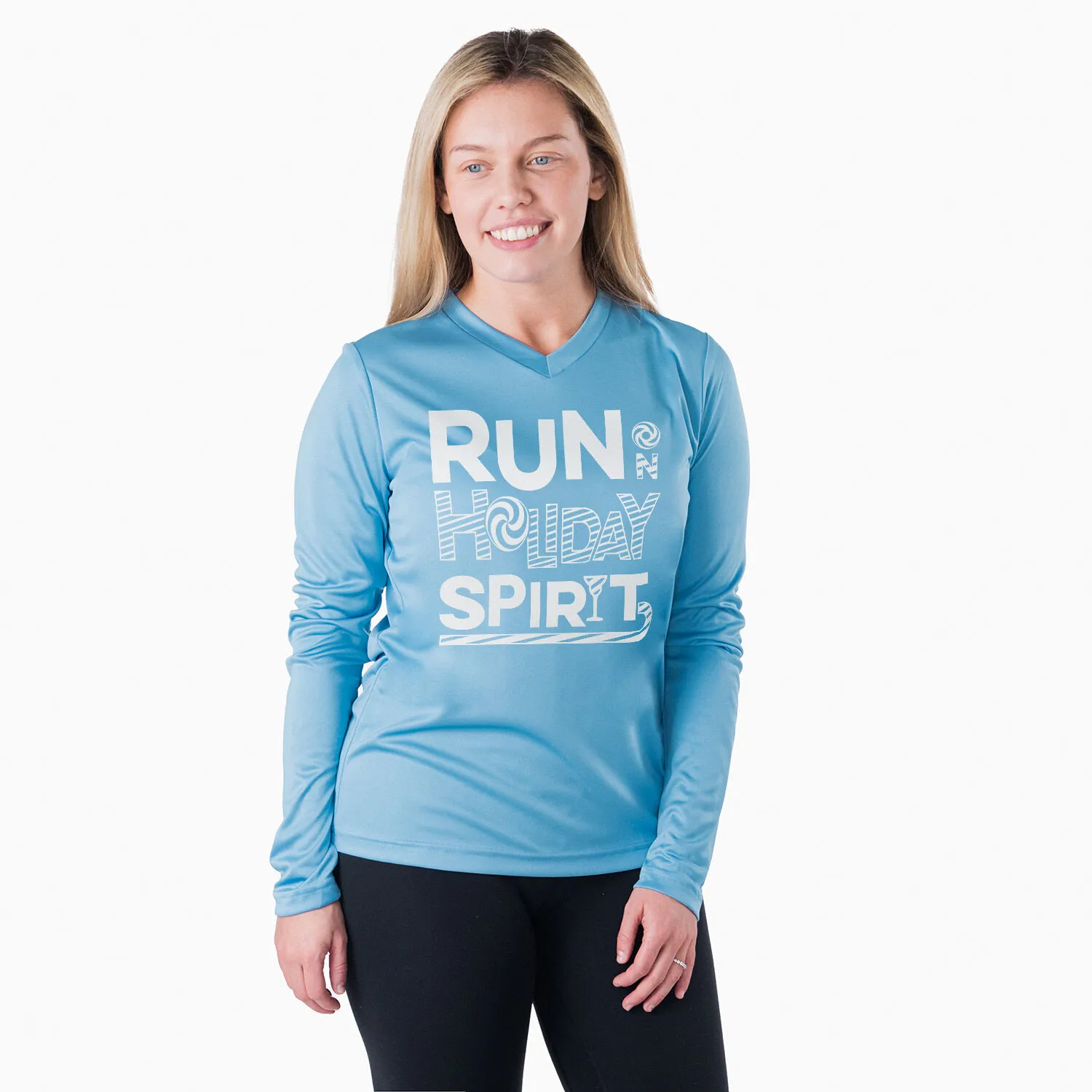 Women's Long Sleeve Tech Tee - Run On Holiday Spirit 4 Women's Long Sleeve Tech Tee - Run On Holiday Spirit - Image 2