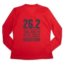 Women's Long Sleeve Tech Tee - 26.2 Math Miles -goneforarun Sales 2023 tr 44834 RED MAIN