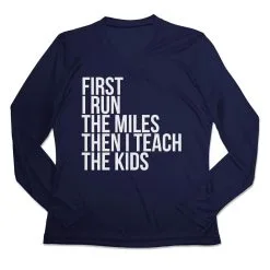 Women's Long Sleeve Tech Tee - Then I Teach The Kids 13 Women's Long Sleeve Tech Tee - Then I Teach The Kids -goneforarun Sales 2023 tr 44843 NAVY MAIN