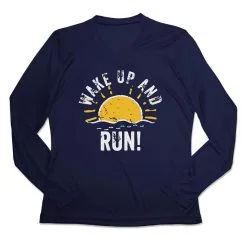 Women's Long Sleeve Tech Tee - Wake Up And Run -goneforarun Sales 2023 tr 44848 NAVY MAIN