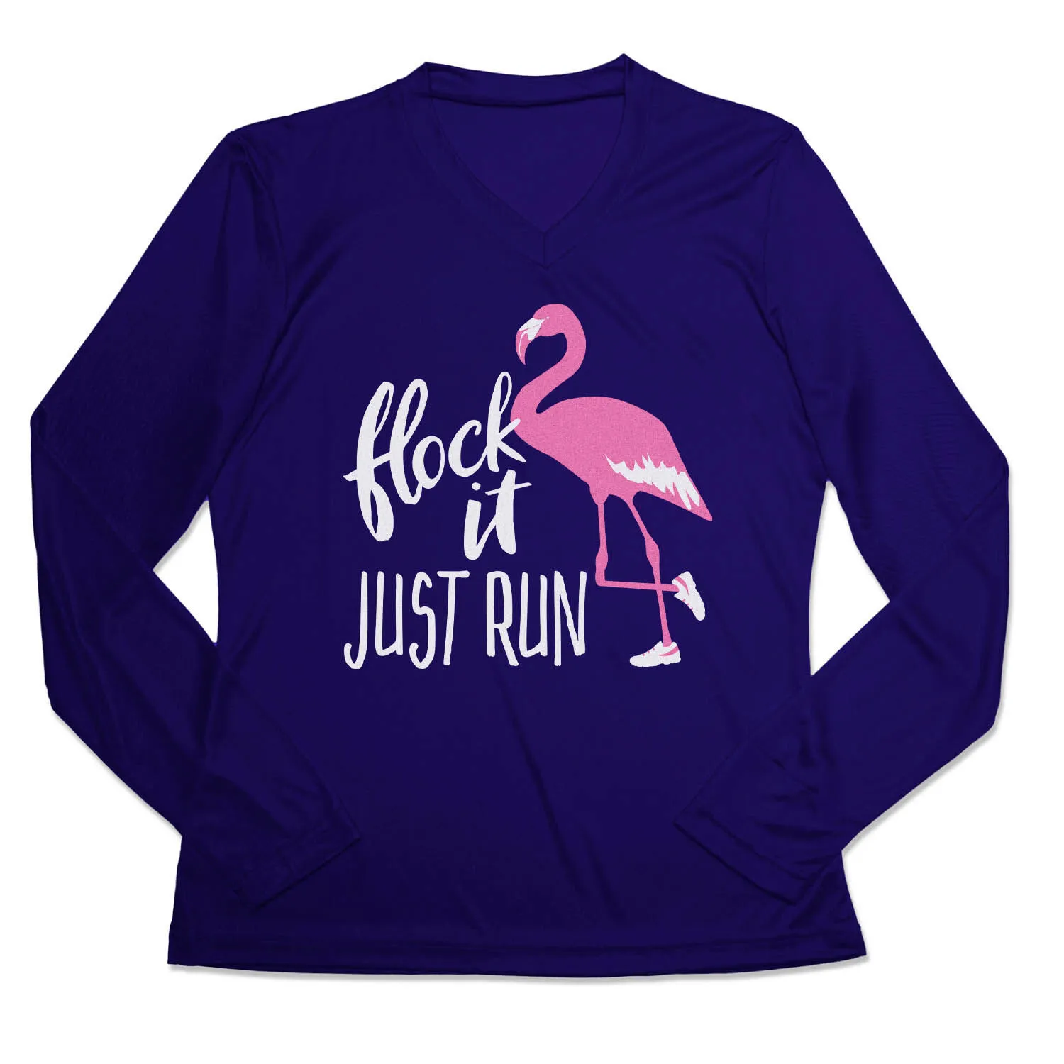 Women's Long Sleeve Tech Tee - Flock It Just Run 3 Women's Long Sleeve Tech Tee - Flock It Just Run