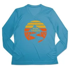 Women's Long Sleeve Tech Tee - Run Trails Sunset -goneforarun Sales 2023 tr 44855 CAROLINA MAIN