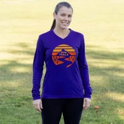 Women's Long Sleeve Tech Tee - Run Trails Sunset -goneforarun Sales 2023 tr 44855 ROYAL FEMALE