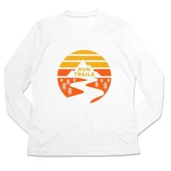 Women's Long Sleeve Tech Tee - Run Trails Sunset -goneforarun Sales 2023 tr 44855 WHITE MAIN