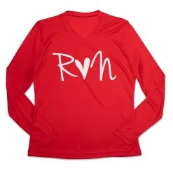 Women's Long Sleeve Tech Tee - Run Heart 14 Women's Long Sleeve Tech Tee - Run Heart -goneforarun Sales 2023 tr 44864 RED MAIN