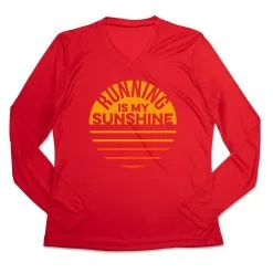Women's Long Sleeve Tech Tee - Running Is My Sunshine -goneforarun Sales 2023 tr 44866 RED MAIN