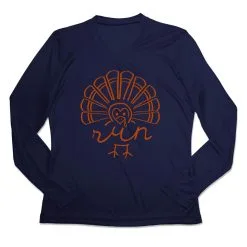Women's Long Sleeve Tech Tee - Runner Turkey -goneforarun Sales 2023 tr 44869 NAVY MAIN