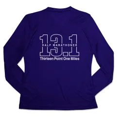 Women's Long Sleeve Tech Tee - Half Marathoner 13.1 Miles -goneforarun Sales 2023 tr 44870 ROYAL MAIN