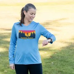Women's Long Sleeve Tech Tee - Happy Hour -goneforarun Sales 2023 tr 44878 CAROLINA FEMALE