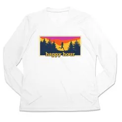 Women's Long Sleeve Tech Tee - Happy Hour -goneforarun Sales 2023 tr 44878 WHITE MAIN