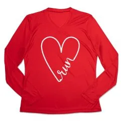 Women's Long Sleeve Tech Tee - Run With Love -goneforarun Sales 2023 tr 44883 RED MAIN