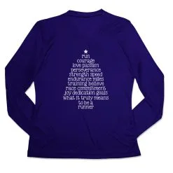 Women's Long Sleeve Tech Tee - Runner Christmas Tree -goneforarun Sales 2023 tr 44895 ROYAL MAIN