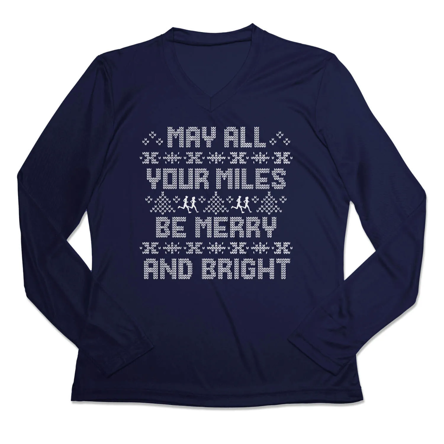 Women's Long Sleeve Tech Tee - May All Your Miles Be Merry And Bright 8 Women's Long Sleeve Tech Tee - May All Your Miles Be Merry And Bright - Image 6