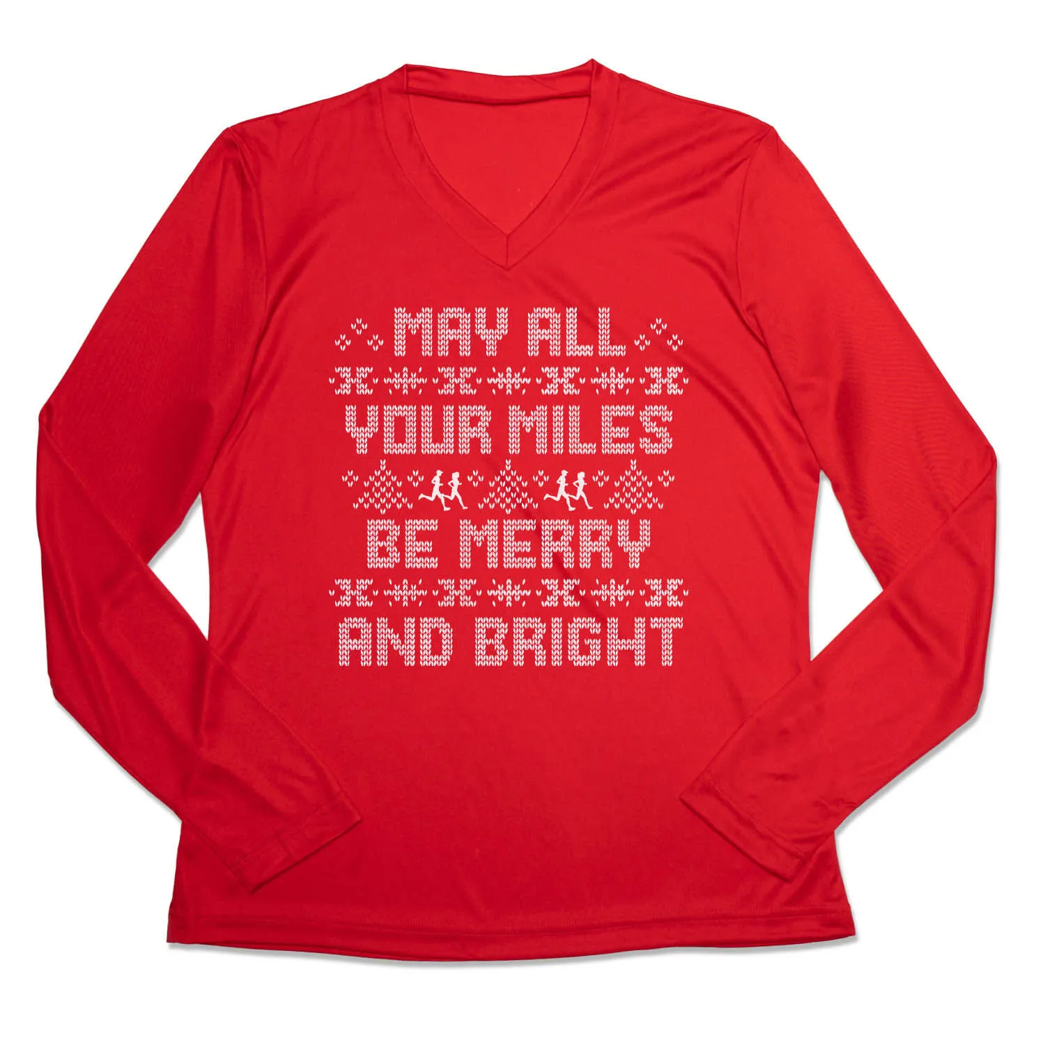 Women's Long Sleeve Tech Tee - May All Your Miles Be Merry And Bright 9 Women's Long Sleeve Tech Tee - May All Your Miles Be Merry And Bright - Image 7