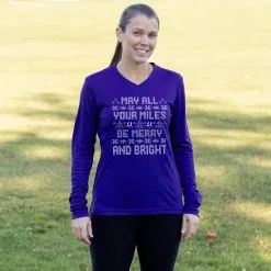 Women's Long Sleeve Tech Tee - May All Your Miles Be Merry And Bright 12 Women's Long Sleeve Tech Tee - May All Your Miles Be Merry And Bright -goneforarun Sales 2023 tr 44896 ROYAL FEMALE