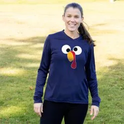 Women's Running Long Sleeve Tech Tee - Goofy Turkey -goneforarun Sales 2023 tr 44897 NAVY FEMALE