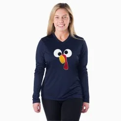 Women's Running Long Sleeve Tech Tee - Goofy Turkey -goneforarun Sales 2023 tr 44897 NAVY MODEL