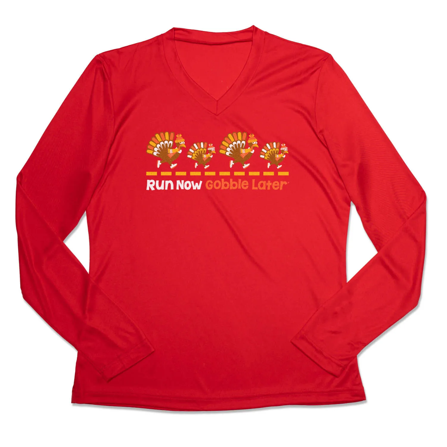 Women's Long Sleeve Tech Tee - Run Now Gobble Later Turkeys 8 Women's Long Sleeve Tech Tee - Run Now Gobble Later Turkeys - Image 6