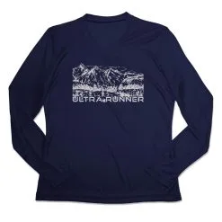 Women's Long Sleeve Tech Tee - Ultra Runner Sketch -goneforarun Sales 2023 tr 44901 NAVY MAIN