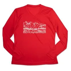 Women's Long Sleeve Tech Tee - Ultra Runner Sketch -goneforarun Sales 2023 tr 44901 RED MAIN