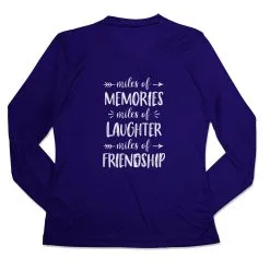 Women's Long Sleeve Tech Tee - Miles Of Friendship Mantra -goneforarun Sales 2023 tr 44905 ROYAL MAIN
