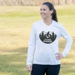Women's Long Sleeve Tech Tee - Ultra Runner Bigfoot -goneforarun Sales 2023 tr 44908 WHITE FEMALE