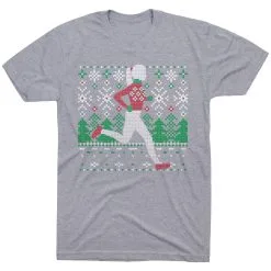 Running Short Sleeve T-Shirt - Christmas Sweater Run -goneforarun Sales 2023 tr 44913 GRAY FLAT