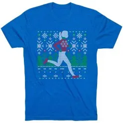 Running Short Sleeve T-Shirt - Christmas Sweater Run -goneforarun Sales 2023 tr 44913 ROYAL FLAT