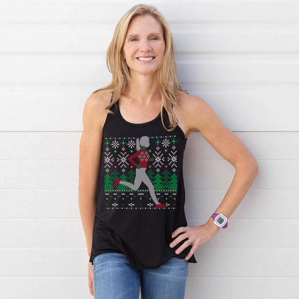 Flowy Racerback Tank Top - Christmas Sweater Run 4 Flowy Racerback Tank Top - Christmas Sweater Run - Image 2