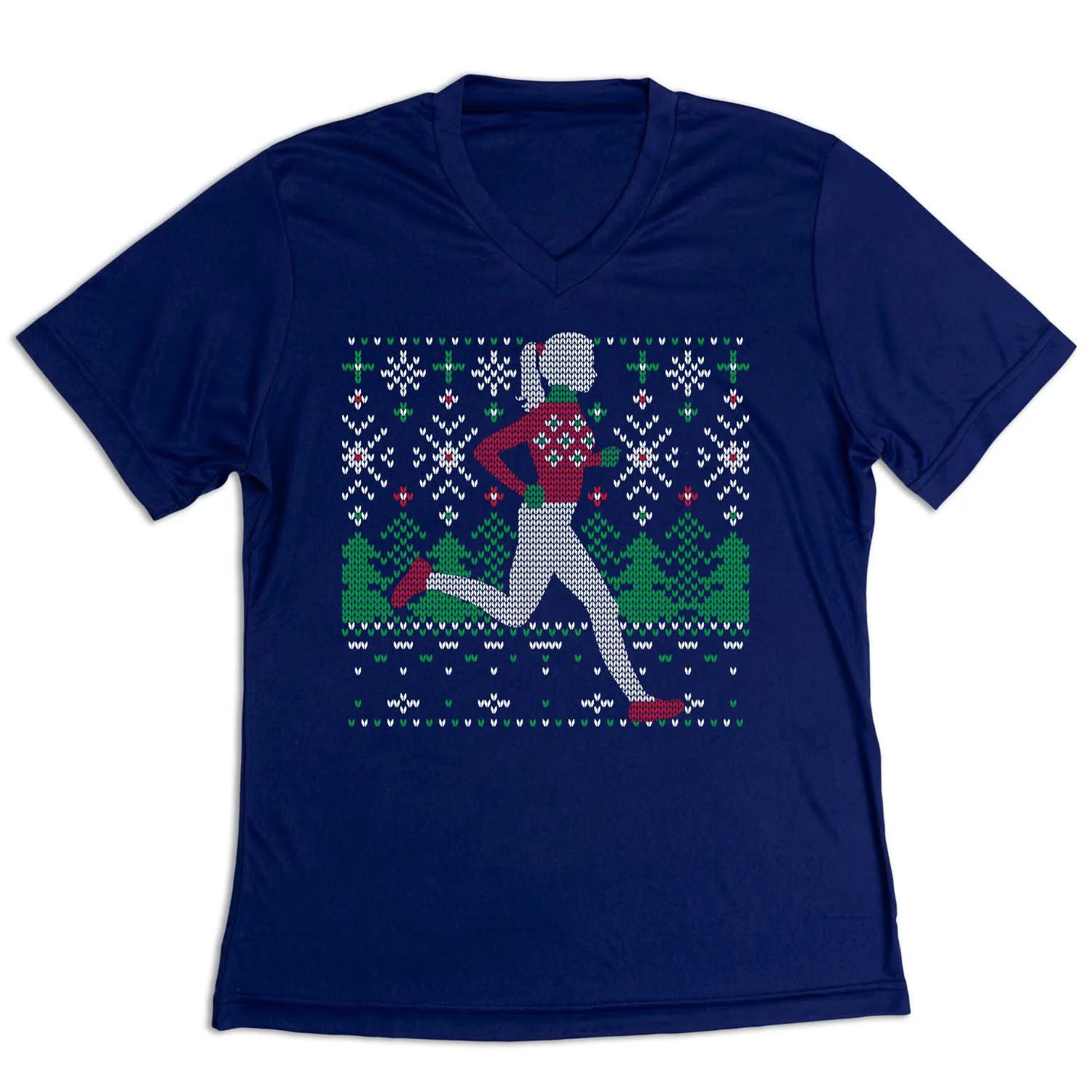 Women's Short Sleeve Tech Tee - Christmas Sweater Run 3 Women's Short Sleeve Tech Tee - Christmas Sweater Run