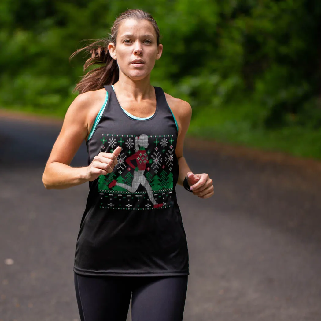 Women's Racerback Performance Tank Top - Christmas Sweater Run 4 Women's Racerback Performance Tank Top - Christmas Sweater Run - Image 2