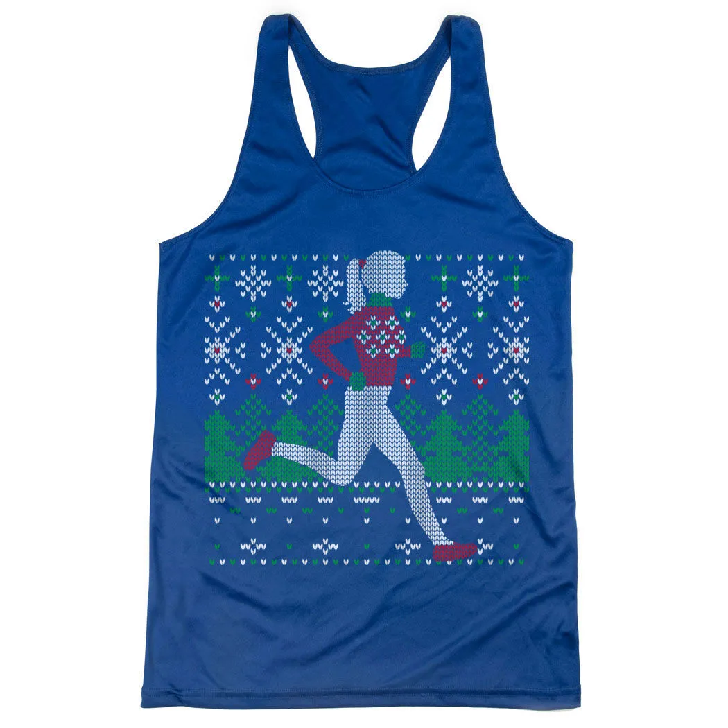 Women's Racerback Performance Tank Top - Christmas Sweater Run 6 Women's Racerback Performance Tank Top - Christmas Sweater Run - Image 4