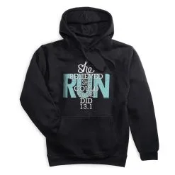 Statement Fleece Hoodie - She Believed She Could So She Did 13.1 -goneforarun Sales 2023 tr 45013 BLACK