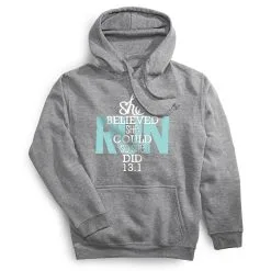 Statement Fleece Hoodie - She Believed She Could So She Did 13.1 -goneforarun Sales 2023 tr 45013 GRAY