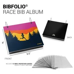 BibFOLIO® Race Bib Album - Happy Hour -goneforarun Sales 2023 tr 45330 PINK DETAILS